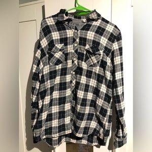 Weatherproof Vintage Ladies Flannel  Size: Extra large Color:Black and white